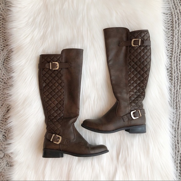 Target Shoes - Dark brown quilted riding boots
